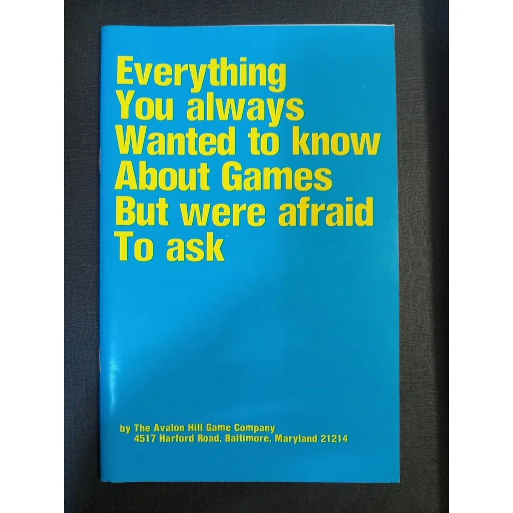 Avalon Hill - 1977 Game Catalog, Everything You Always Wanted to Know About Game